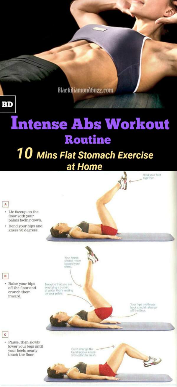 10 Minute Abs Workout Routine At Home -10 Intense Flat Stomach Exercise