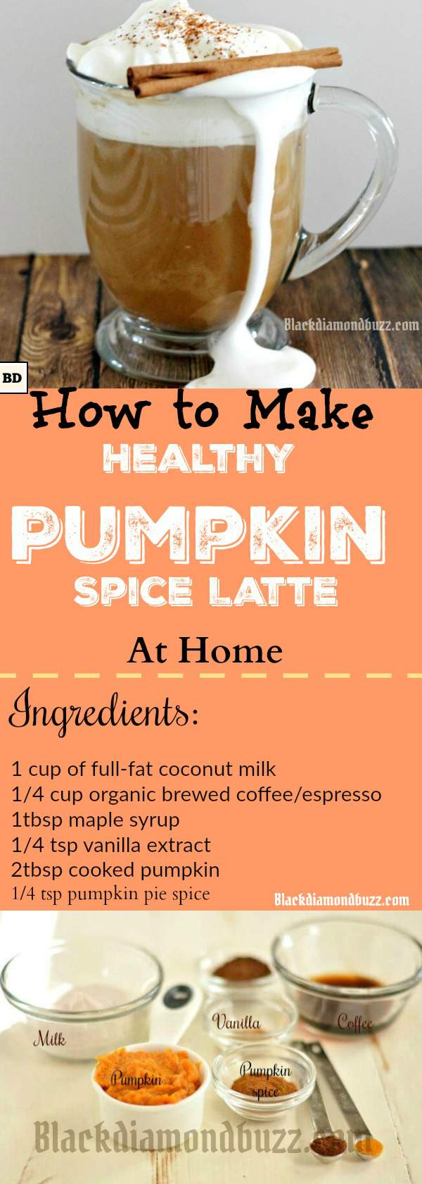 DIY Healthy Easy Pumpkin Spice Latte Recipe 